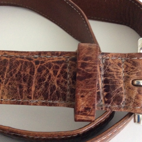 Moore & Giles Belt Mens Size 44 Leather Silver Buckle - Picture 3 of 11